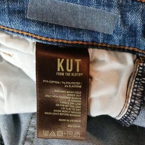Kut from the Kloth Jeans Blue Denim Ankle Skinny Stretch Distressed Size 0 - Picture 7 of 7